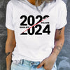 Welcome 2024 Casual Crew Neck Short Sleeve Printed T-Shirt: Women's Daily Top at Temu