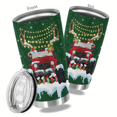 Festive 20oz Stainless Steel Christmas Tumbler - Funny Double Wall Insulated Travel Mug for Holiday Gift-Giving