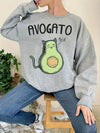 Avogato Love: Cute Cat Print Sweatshirt - Casual Long Sleeve Crew Neck Sweater for Women