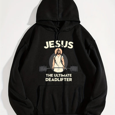 The Jesus Pattern Hoodie: Stay Warm and Stylish in this Casual Drawstring Hooded Sweatshirt for Winter/Fall Women's Clothing