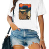 Playful and Chic: Cartoon Graphic Print Tshirt for Women - Elevate Your Casual Style with this Crew Neck Athleisure T-Shirt