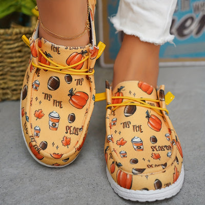 Pumpkin Spice Collection: Women's Casual Lace-Up Canvas Sneakers