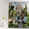 Transform Your Bathroom into a Jurassic World with our Waterproof and Heat Insulating Shower Curtain