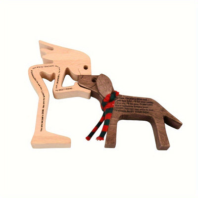 Charming Wooden Souvenir Decorations: Deepening the Bond of Pet Friendship with the Little Boy Dog's Deep Love Crosseye Series - Creative Home and Office Desktop Décor