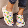 Stylish and Comfortable: Women's Colored Star-Printed Loafers - Casual Canvas Shoes for Fashionable Walking