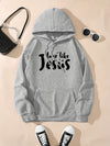 Cute and Cozy: Cartoon Letter Print Hoodie with Versatile Drawstring and Kangaroo Pocket