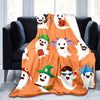 Halloween Cute Ghost Pattern Flannel Throw Blanket: Warm, Cozy, and Spooky for Couch, Bed, and More!