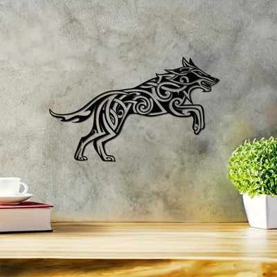 Fierce Guardian: Viking Wolf Metal Wall Decor - Celtic Inspired Fenrir Decoration for Viking Enthusiasts