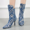The Women's Floral Sequin Stiletto Boots are the perfect blend of style and comfort. The western mid-calf design and floral sequin detailing give an eye-catching touch to any outfit, while the stiletto heel ensures a comfortable tread. The boots are the ideal choice for the fashion-forward woman.