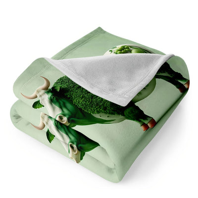 Cozy Green Bull Flannel Blanket - Perfect for Travel, Sofa, Bed, Office, and Home Decor - Ideal Birthday or Holiday Gift for All Ages