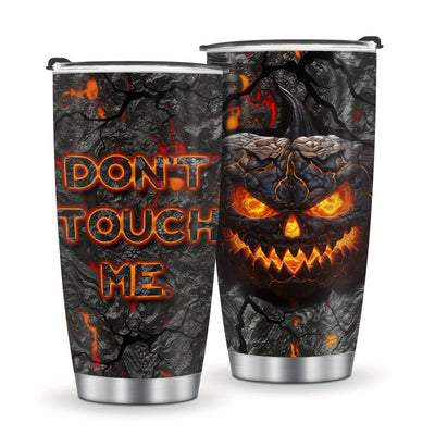 Spooky Delights: Halloween Skull Pumpkin Coffee Tumbler - Cold Insulated Coffee Cups for All-Season Sipping - 20oz Stainless Steel Travel Mug with Lid - Ideal Gifts for Skull Lovers and Friends