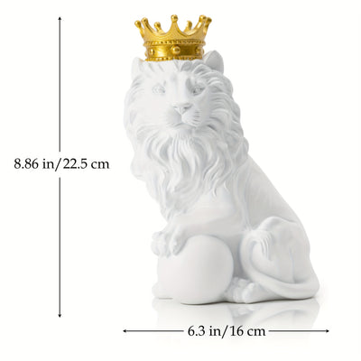 Exquisite White Lion King Statue: Majestic Home Decor Figurine for Man, Father, and Grandfather