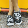 Lightweight Skeleton & Ghost Printed Women's Canvas Shoes - Perfect for Halloween and Everyday Comfort