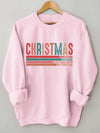 Festive Warmth: Christmas Letter Print Sweatshirt - Casual Long Sleeve Crew Neck Sweatshirt for Women's Clothing