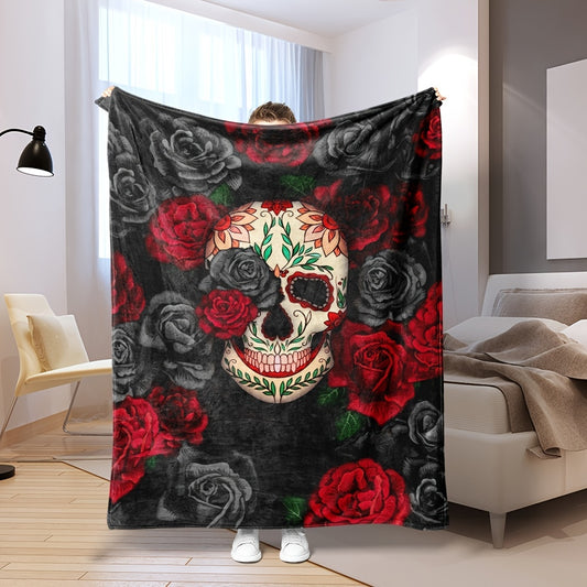 Snuggle up with our Rose Skull Pattern Flannel Blanket, designed to provide extra warmth and comfort on the go! The premium flannel material is soft to the touch and keeps you cozy without the bulk. Perfect for sofa, office, bed, or travel use.Stay comfy and cozy with this super-soft Rose Skull patterned flannel blanket. Perfect for the sofa, office, bed or travel, it helps keep you warm and is lightweight enough to take with you on the go. Keep this reliable staple handy for a cozy night in.