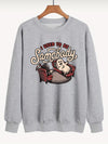 Playfully Spooky: Women's Plus Size Halloween Sweatshirt with Ghostly Slogan Print