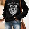 Women's with Bear Print Sweatshirt - Soft and Cozy Long Sleeve Sweatshirt with Round Neck, Women's Clothing