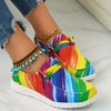 Multicolor Pattern Women's Canvas Shoes - Stylish Lace Up Low Top Sneakers for Casual and Outdoor Wear