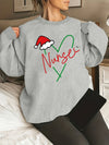 Cozy Plus Size Christmas Sweater: Festive Hat, Heart Art, and Letter Print - Perfect for Fall and Winter