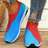 Women's Breathable Knit Slip-On Sneakers: Colorblock Style for Casual Outdoor Trainers