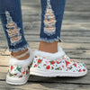 Festive Footwear: Women's Christmas Print Sneakers with Plush Lining for Casual Comfort and Style