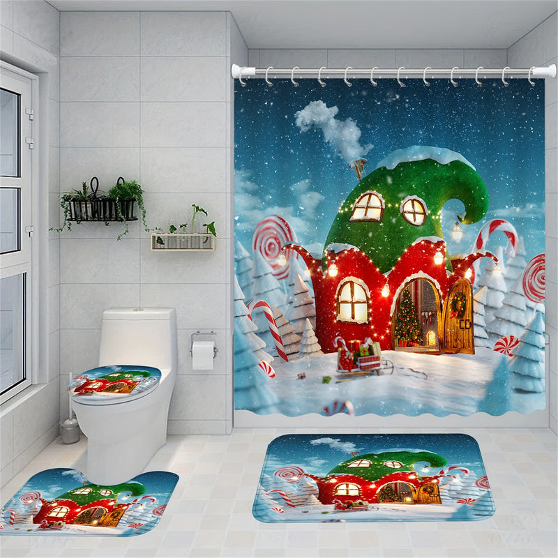 Christmas Shower Curtain Sets Rugs