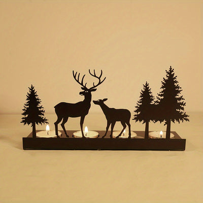 Decorative Iron Metal Elk Candle Holder: A Creative Christmas Gift for Home Decoration