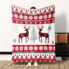 Cozy Christmas Cheer: Snowflake Elk & Christmas Tree Pattern Blanket