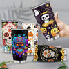 Spooky Delights: Halloween Skull Pumpkin Coffee Tumbler - Cold Insulated Coffee Cups for All-Season Sipping - 20oz Stainless Steel Travel Mug with Lid - Ideal Gifts for Skull Lovers and Friends