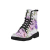 Purple Flower Boots, Sweet Girl Martin Boots for Women