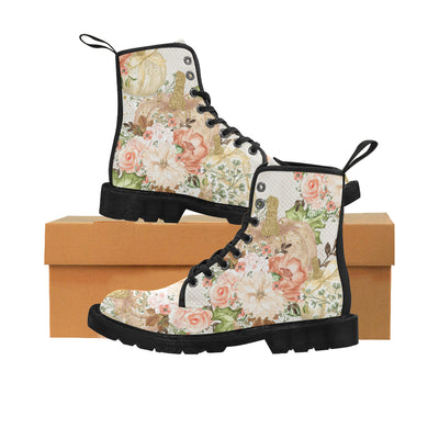 Sweet Flower Boots, Pumpkin Martin Boots for Women