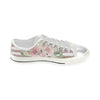 Sweet Pink Floral Shoes, Glitter Art Women's Classic Canvas Shoes
