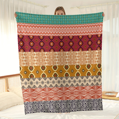 Bohemian Striped Flannel Blanket: Cozy, Stylish, and Versatile for Your Home and Travels