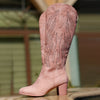 Stylish Women's Embroidered Cowboy Boots: Point Toe, Chunky Heel, Side Zipper - Perfect for Vacation and Mid-Calf Comfort!