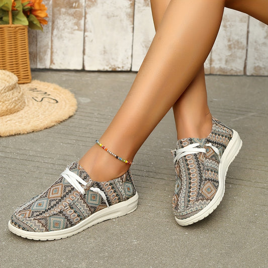 Lightweight Classic Ethnic Pattern Canvas Shoes for Women - Stylish and Comfortable Outdoor Shoes
