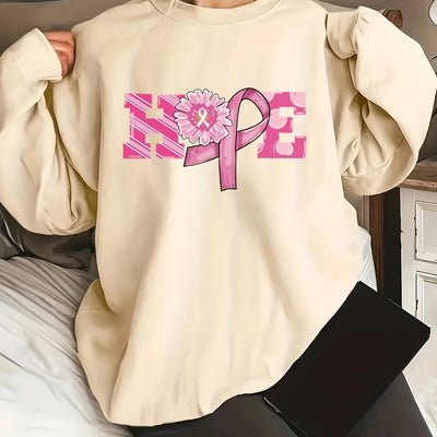 Empowering Awareness: Anti-Breast Cancer Women's Casual Sweatshirt - Stylish and Impactful