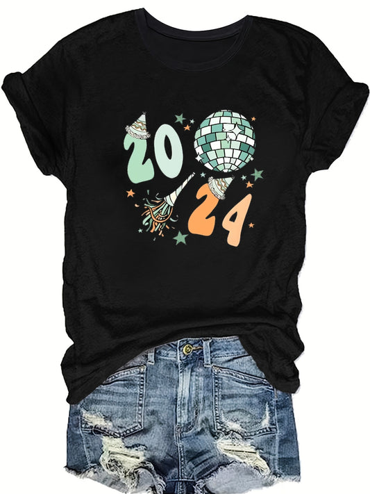 This Cartoon 2024 t-shirt offers a playful and stylish design for women. Made from high-quality materials, it ensures both comfort and durability. Perfect for casual wear, its unique cartoon graphic adds a touch of playfulness to any outfit. Make a statement with this fun and fashionable t-shirt.