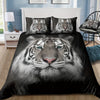 Cute White and Black Tiger Painting Duvet Cover Set: Perfect Bedding for a Wild-Themed Bedroom! (1*Duvet Cover + 2*Pillowcases, Without Core)