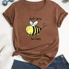 Buzzy Bee Cartoon Crew Neck T-Shirt: A Fun and Stylish Addition to Your Spring/Summer Wardrobe