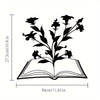 Blooming Book: Minimalist Metal Wall Art for a Geometric Library Gift