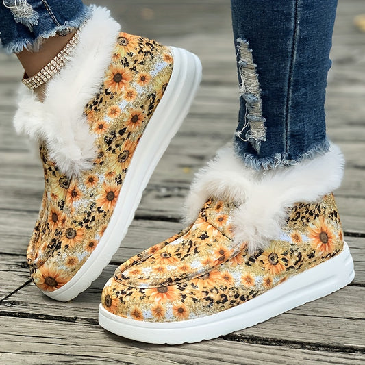 Stay stylish and cozy this fall and winter with these sunflower leopard print boat <a href="https://canaryhouze.com/collections/women-canvas-shoes" target="_blank" rel="noopener">shoes</a>. The plush lining provides warmth and comfort, while the design adds a stylish edge to your wardrobe. Perfect for any outfit, these shoes will be your best companion for chilly days.