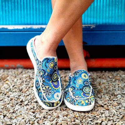 Comfortable Tribal Floral Pattern Canvas Shoes for Women -  Comfortable Low Top Walking Shoes