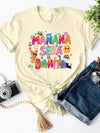 Cartoon & Colorful Letter Print T-Shirt, Short Sleeve Crew Neck Casual Top For Summer & Spring, Women's Clothing