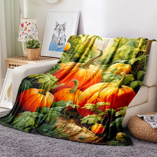 Pumpkin Pattern Flannel Blanket: A Cozy Fall Essential for Your Home