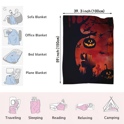 Horror Pumpkin Crow Halloween Blanket: The Ultimate Multi-Purpose Leisure Blanket