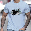 Men's Summer Graphic Tee with Black Cat Pattern Print: Embrace Style and Comfort with Temu's Slightly Stretch T-Shirt