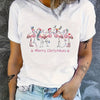 Festive Flamingo: Christmas-themed Flamingo Print T-Shirt for Women