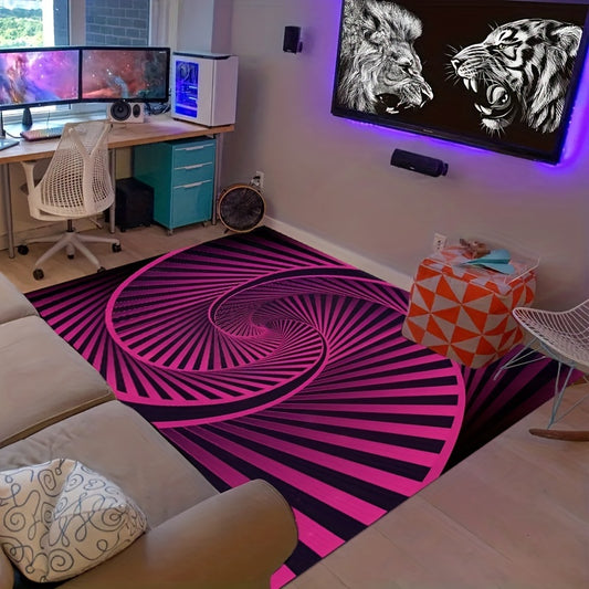 Gaming Paradise: 3D Visual Effect Crystal Velvet Carpet Mat for Enhanced Game Rooms and Home Décor