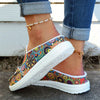 Comfortable Tribal Floral Pattern Canvas Shoes for Women -  Comfortable Low Top Walking Shoes