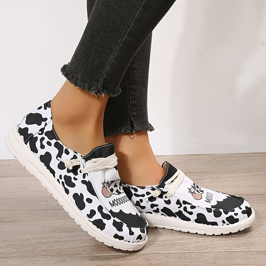 Cute Cow Print Women's Canvas Shoes - Comfortable and Stylish Casual Shoes